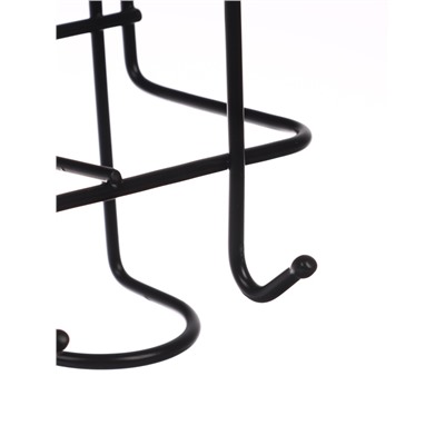 Подставка для зонтов настенная, с крючками, металл, 6.4×13×39 см, чёрная