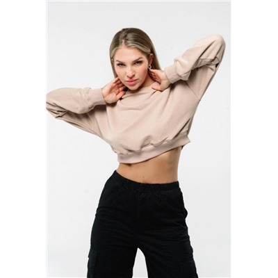 Свитшот 3 оверсайз короткий (Бежевый)