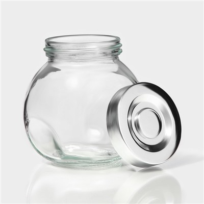 Банки для сыпучих Доляна «Блеск», 200 мл, с пластмассовой крышкой, набор 4 шт., стекло, прозрачные