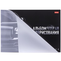 Альбом для рисования 48л с пластиковой обложкой "Черная серия" (087323) Хатбер
