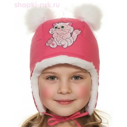 211-З Кошечка Ушанка для девочки (48-50)