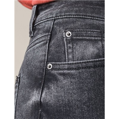 Джинсы трубы прямые с декоративной стиркой из эластичного денима