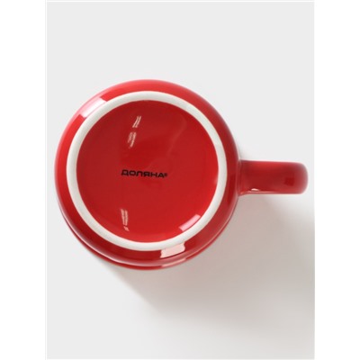 Кружка фарфоровая Доляна «Божья коровка», 370 мл, цвет красный