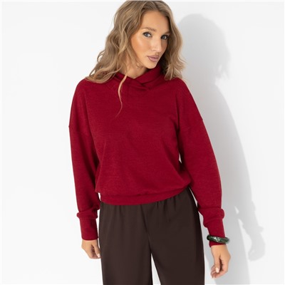 Джемпер с акцентным воротником, Свежий импульс (красный)