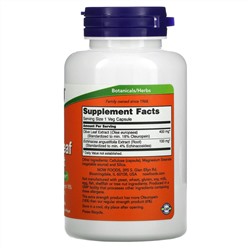 Now Foods, Экстракт из листьев оливы, 100 растительных капсул