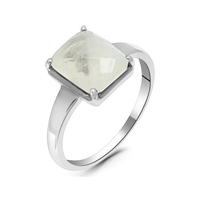 Кольцо из серебра лунный камень, Куб