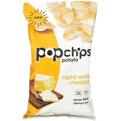 Popchips, Potato Chips, Aged White Cheddar,  5 oz (142 g)