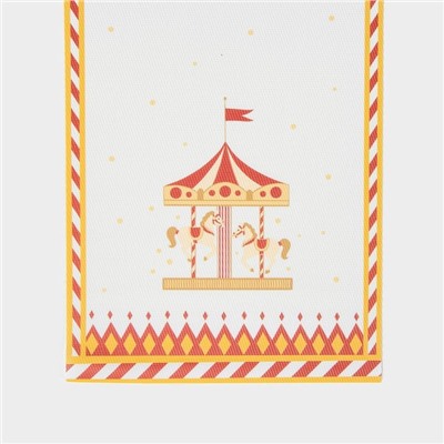 Дорожка новогодняя на стол Доляна «Парк аттракционов», сервировочная, 180×30 см, белая