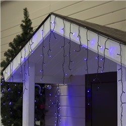УЦЕНКА Гирлянда «Бахрома» 4×0.6 м, IP44, тёмная нить, 180 LED, свечение синее, 8 режимов, 220 В