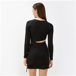 Платье с разрезом мини женское MIST, размер 48, чёрное