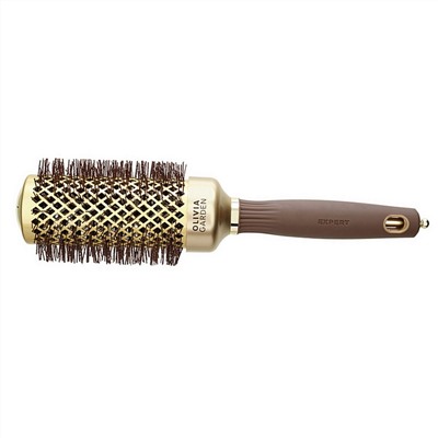Olivia Garden Термобрашинг для укладки волос / Expert Blowout Shine Wavy Bristles Gold & Brown, 45 мм, коричневый 24349