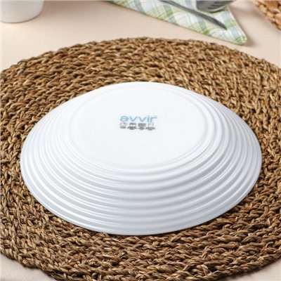 Тарелка глубокая Avvir Carve, 680 мл, d=21.5 см, стеклокерамика, цвет белый