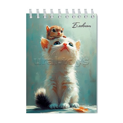 Блокнот А6 кл.48л. картон, блестки "Пушистые" на гребне