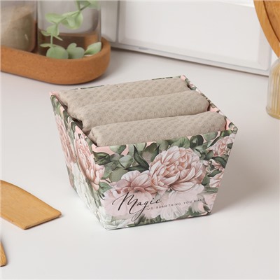 Набор полотенец «Этель. Пионы», 35×60 см - 3 шт., 100% хлопок