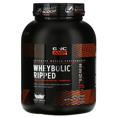GNC, WheyBolic Ripped, Classic Vanilla, 2.5 lb (1148.4 g)