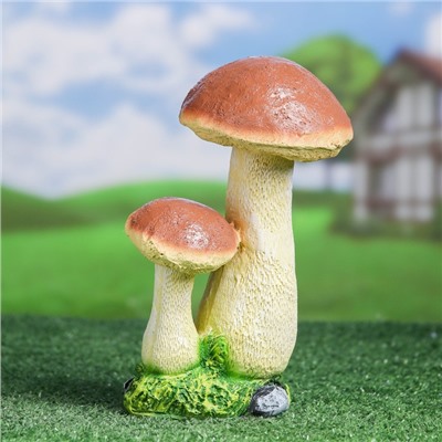 Садовая фигура из полистоуна «Гриб подосиновик двойной средний», 24 см