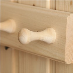 Вешалка для бани и сауны «Классика», 35×6.5×7 см, деревянная, настенная, 4 крючка, «Добропаровъ»