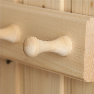 Вешалка для бани и сауны «Классика», 35×6.5×7 см, деревянная, настенная, 4 крючка, «Добропаровъ»