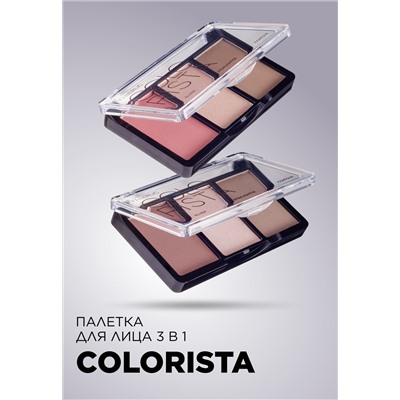 Палетка для лица 3 в 1 Colorista