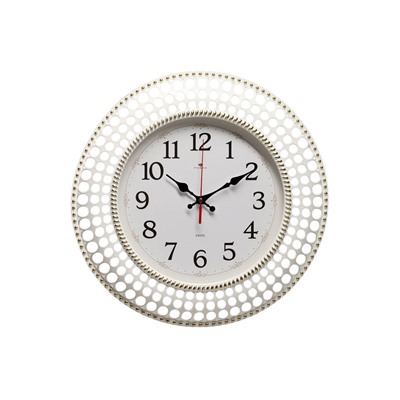 Часы настенные «Классика», бесшумные, плавный ход, d=40 см, белые, от батарейки 1×АА