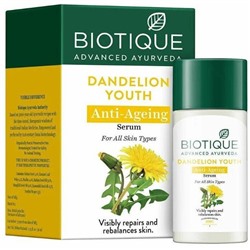 Biotique Dandelion Anti-Ageing Serum / Биотик Одуванчика Антивозрастная Сыворотка Для Лица 40 мл