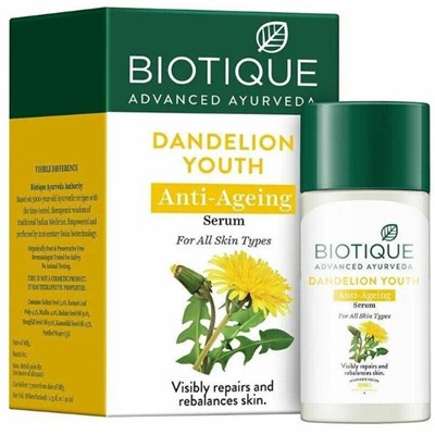 Biotique Dandelion Anti-Ageing Serum / Биотик Одуванчика Антивозрастная Сыворотка Для Лица 40 мл