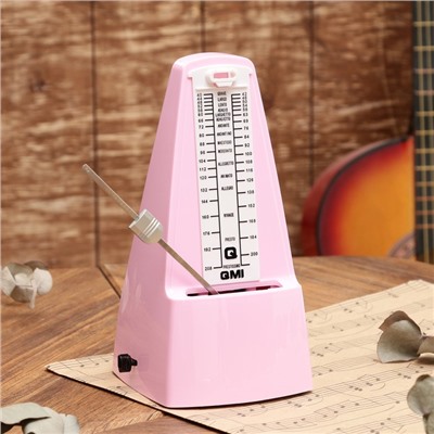 Метроном механический Gleam, розовый, 40-408 ударов в минуту, 21×10×12 см