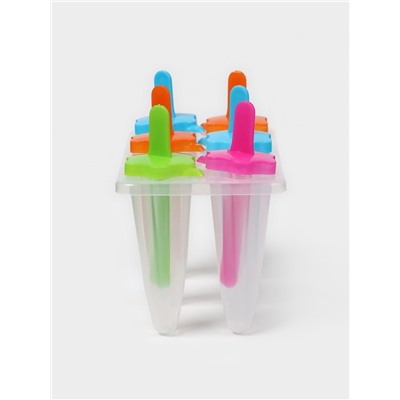 Форма для мороженого «Звезда», 6 ячеек, пластик, прозрачная