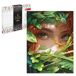 Алмазная мозаика по номерам 30х40 см (НА ПОДРАМНИКЕ) "ДЕВУШКА В ЛИСТВЕ" 68630 Феникс