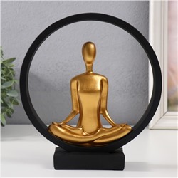 Фигурка полистоун «Дзен», чёрный с золотом, 19.2×5.9×21.5 см