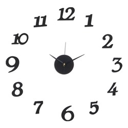 Часы настенные интерьерные, 3d «Ясмина», плавный ход, наклейка, большие, d=45 см, чёрные
