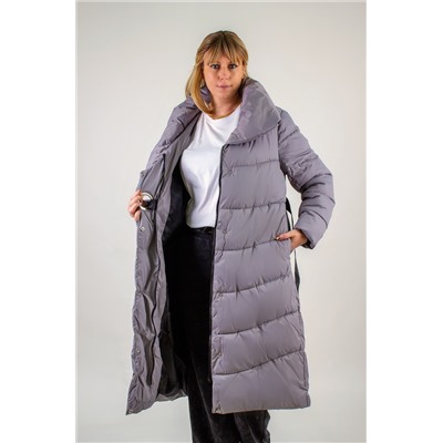 Стеганое пальто с бантом арт.817