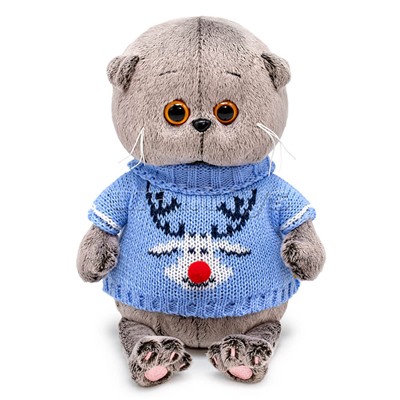 Кот Басик BABY в свитере с оленем