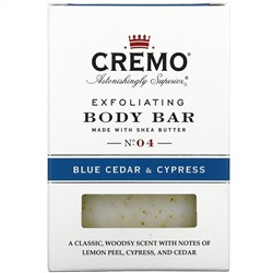 Cremo, Exfoliating Body Bar, No 4, Blue Cedar & Cypress, 6 oz (170 g)