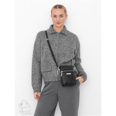 Сумка женская кожаная 0782CH black Polina&Eiterou  в Новосибирске