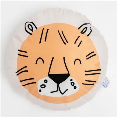 Подушка декоративная Этель «Тигр», 40×40 см, велюр, 100% полиэстер