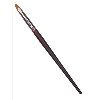 Kristaller Кисть для макияжа бровей, глаз и губ, «язычок» малый, дерево, нейлон, коричневый, 16 см 27866