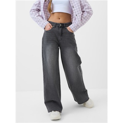 Брюки текстильные джинсовые для девочек