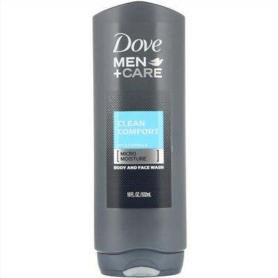 Dove, Гель для лица и тела Men+Care, аромат «Чистый комфорт», 532 мл
