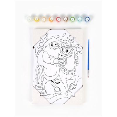 Картина по номерам «Лошадка и Дед Мороз», 20×30 см