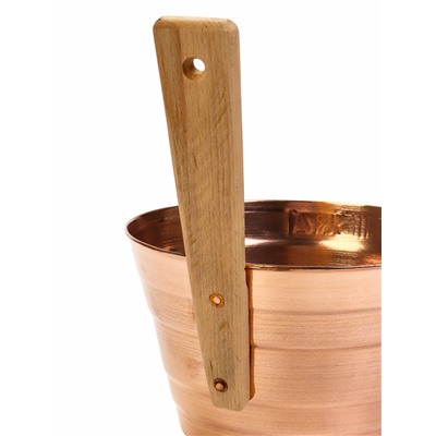 Набор для бани и сауны «Каменка», из двух предметов: ушат, 5 л, медь, деревянная ручка и черпак, 200 мл, медь, деревянная ручка