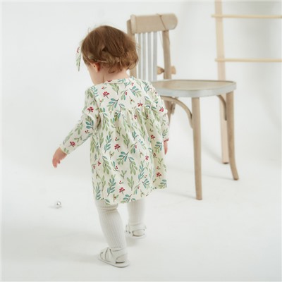 Платье - боди для девочки и повязка «Крошка Я» Christmas, рост 62-68 см, молочное