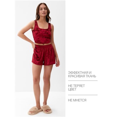 Шорты женские KAFTAN «Бархат», размер 40-42, бордовые