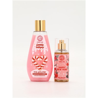 Подарочный набор новогодний «Чудес в Новом году», гель для душа, мочалка и мист, URAL LAB