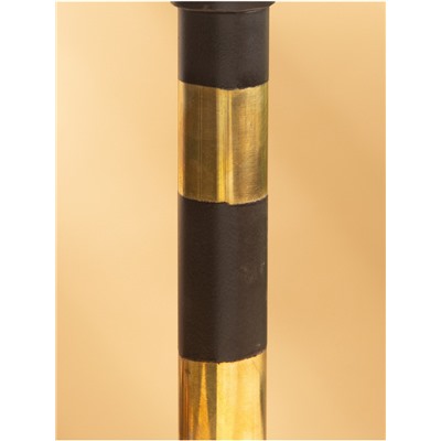 УЦЕНКА Подсвечник на 1 свечу «Кофе с молоком», латунь, чёрный с золотом, 10×10×26 см