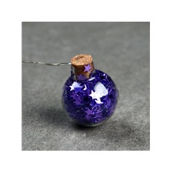 Гирлянда «Нить» 1.6 м с насадками «Синие шарики», IP20, серебристая нить, 15 LED, батарейки ААх2 (нет в комплекте), свечение белое