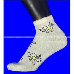 Лечебные женские носки со слабой резинкой крапива + лен ассорти РОМАШКИ арт. Л-100