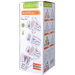 26525 Набор кружек 350мл 7пр на мет/подст. LR (х6)