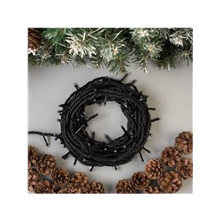 Гирлянда «Нить» 10 м, IP44, УМС, тёмная нить, 100 LED, свечение жёлтое, 220 В