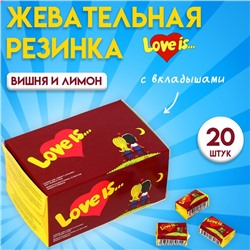Жевательная резинка Love is, Вишня и Лимон, 4.2 г, 20 шт.
